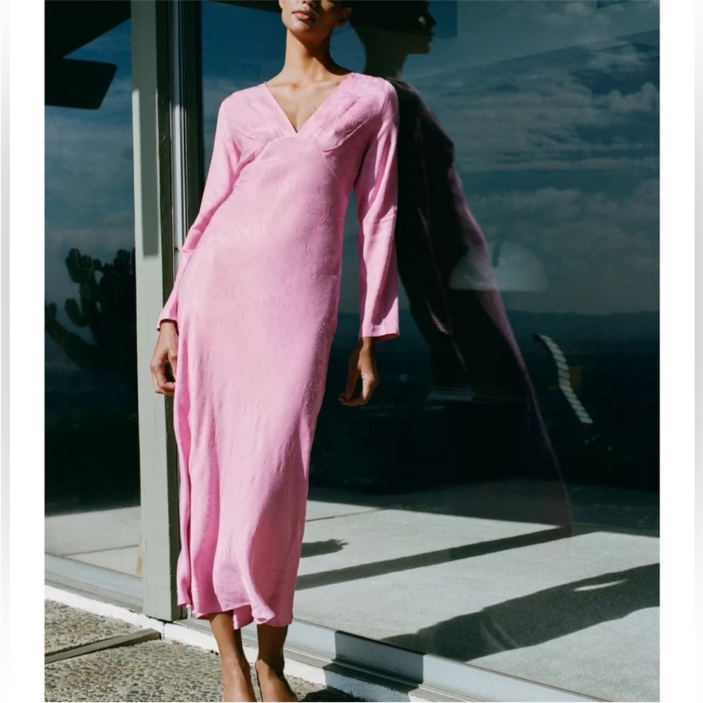 Zara jacquard midi dress